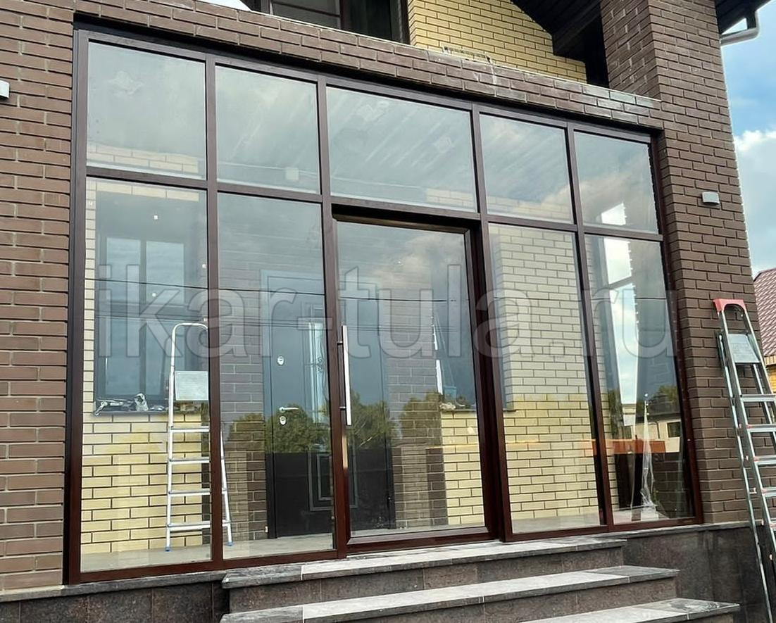 Остекление веранды с раздвижной дверью в Тульской области